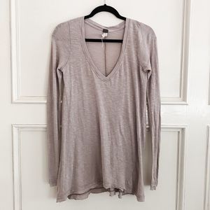 Free People Long Sleeve Distressed Tee